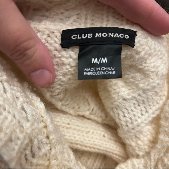 Club Monaco ivory cream bauble sweater medium merino wool blend - Picture 3 of 5